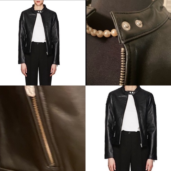 William RAST 🌟Sleek Black Leather Motorcycle Jacket - Small - Picture 4 of 15